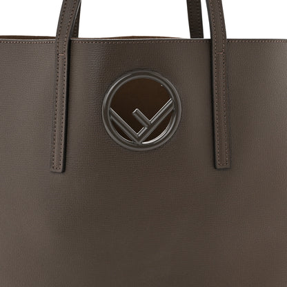 Fendi Vitello Vienna Enamel F is Fendi Shopping Tote Carbone Tobacco 10 of 12