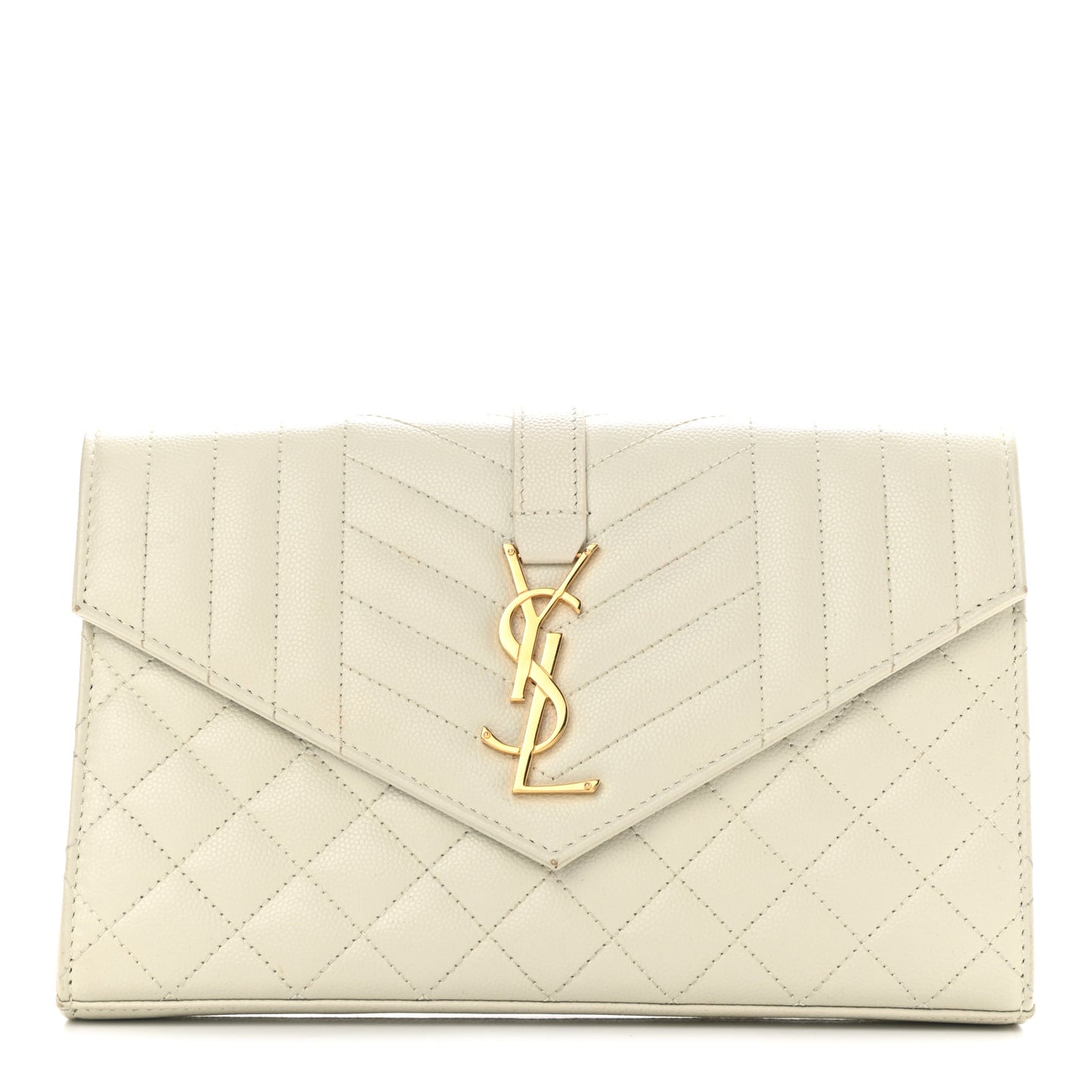 Grain De Poudre Mixed Matelasse Triquilt Monogram Chain Wallet Crema Soft