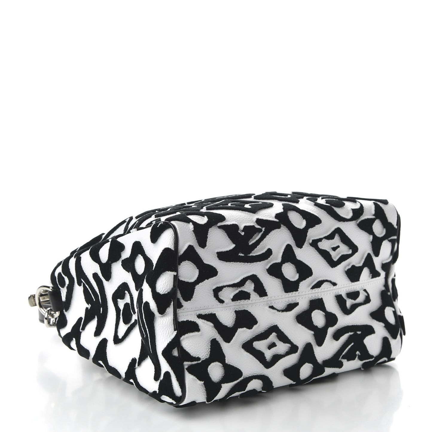 X UF Tufted Monogram Speedy Bandouliere 25 White Black