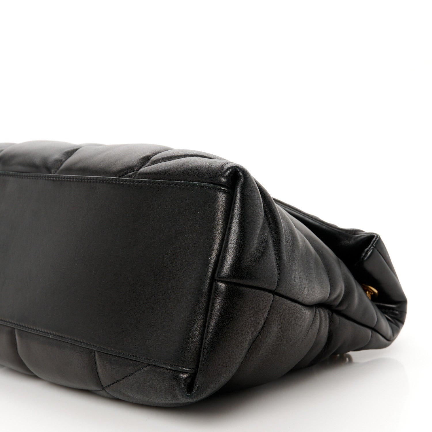 Saint Laurent Lambskin Quilted Medium Loulou Puffer Monogram Chain Satchel Black 11 of 11