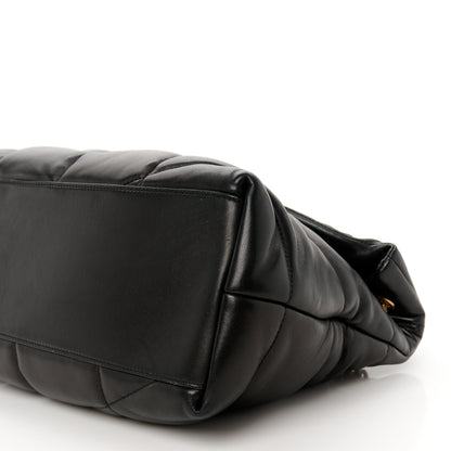 Saint Laurent Lambskin Quilted Medium Loulou Puffer Monogram Chain Satchel Black 11 of 11