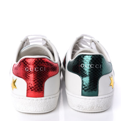 Gucci Calfskin Ayers Web Star Embroidered Womens Ace Sneakers 37.5 White Multi 6 of 9