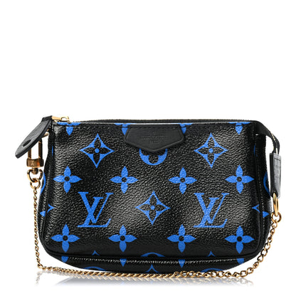 Louis Vuitton Colored Monogram Mini Pochette Accessories Blue Black 1 of 7