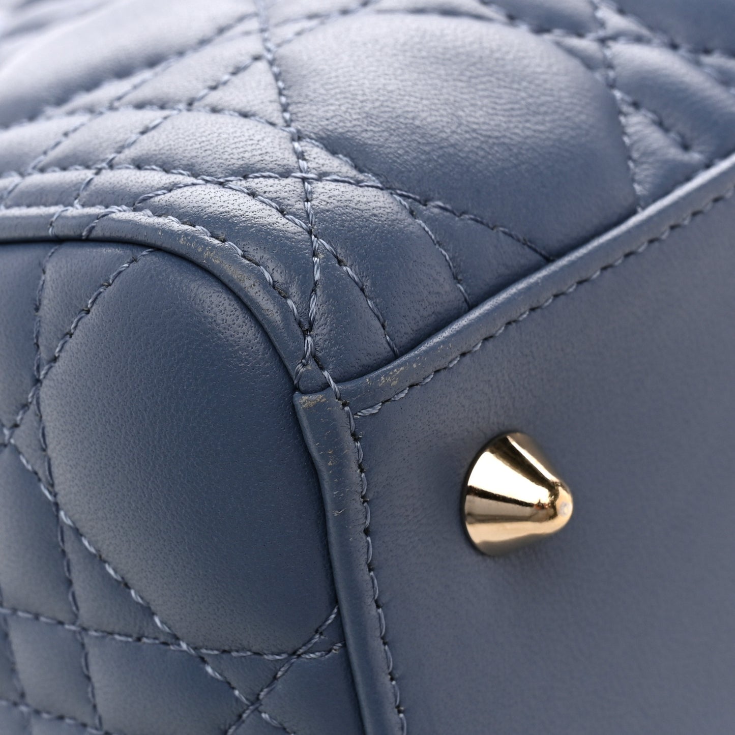 Lambskin Cannage Medium Lady Dior Denim Blue