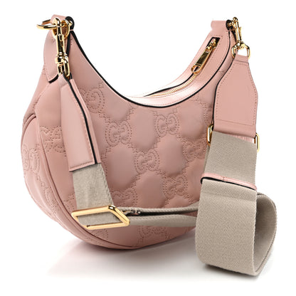 Gucci Calfskin GG Matelasse Small Hobo Shoulder Bag Perfect Pink Natural 3 of 13