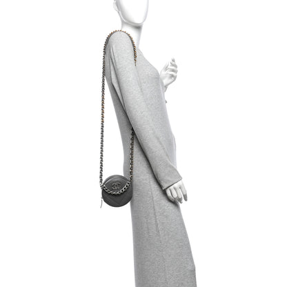 Chanel Lambskin Quilted Chanel 19 Round Clutch With Chain Grey 2 of 10