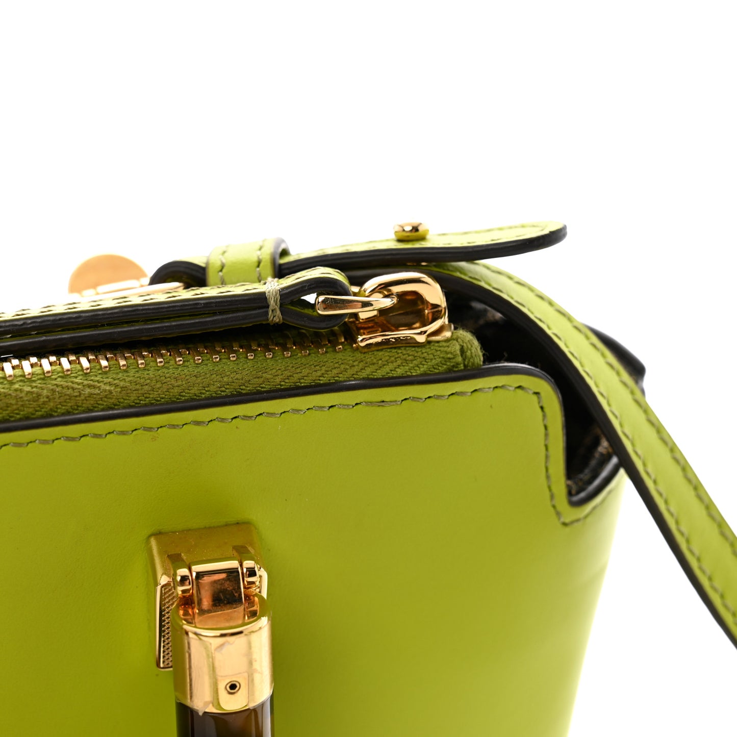 Vitello King Plexiglass Logo Embossed Mini By The Way Top Handle Boston Bag Wasabi