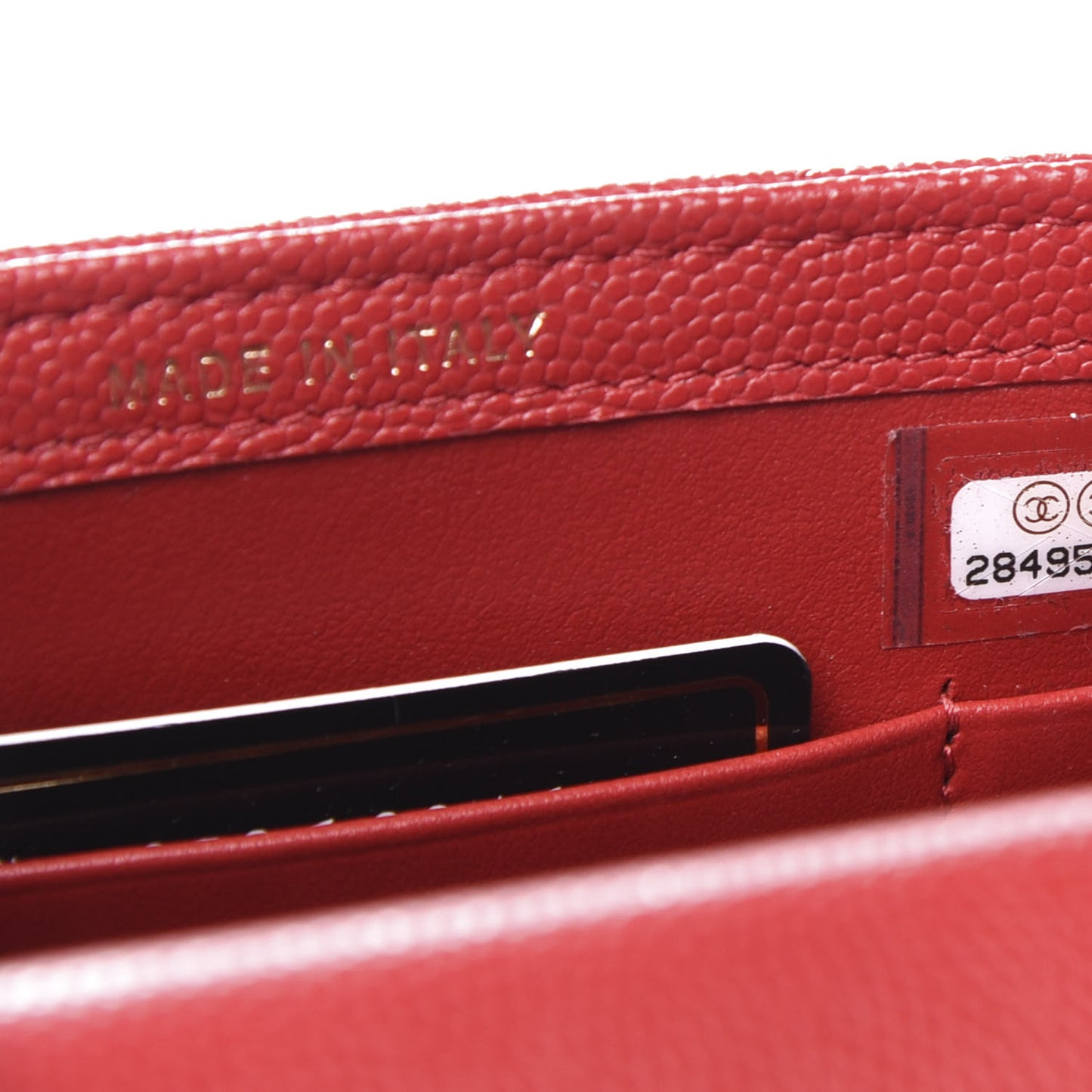 Caviar Quilted Classic Phone Holder Red