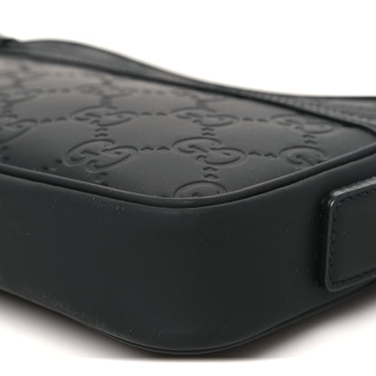 Gucci Rubber Effect Monogram GG Crossbody Bag Black 10 of 10