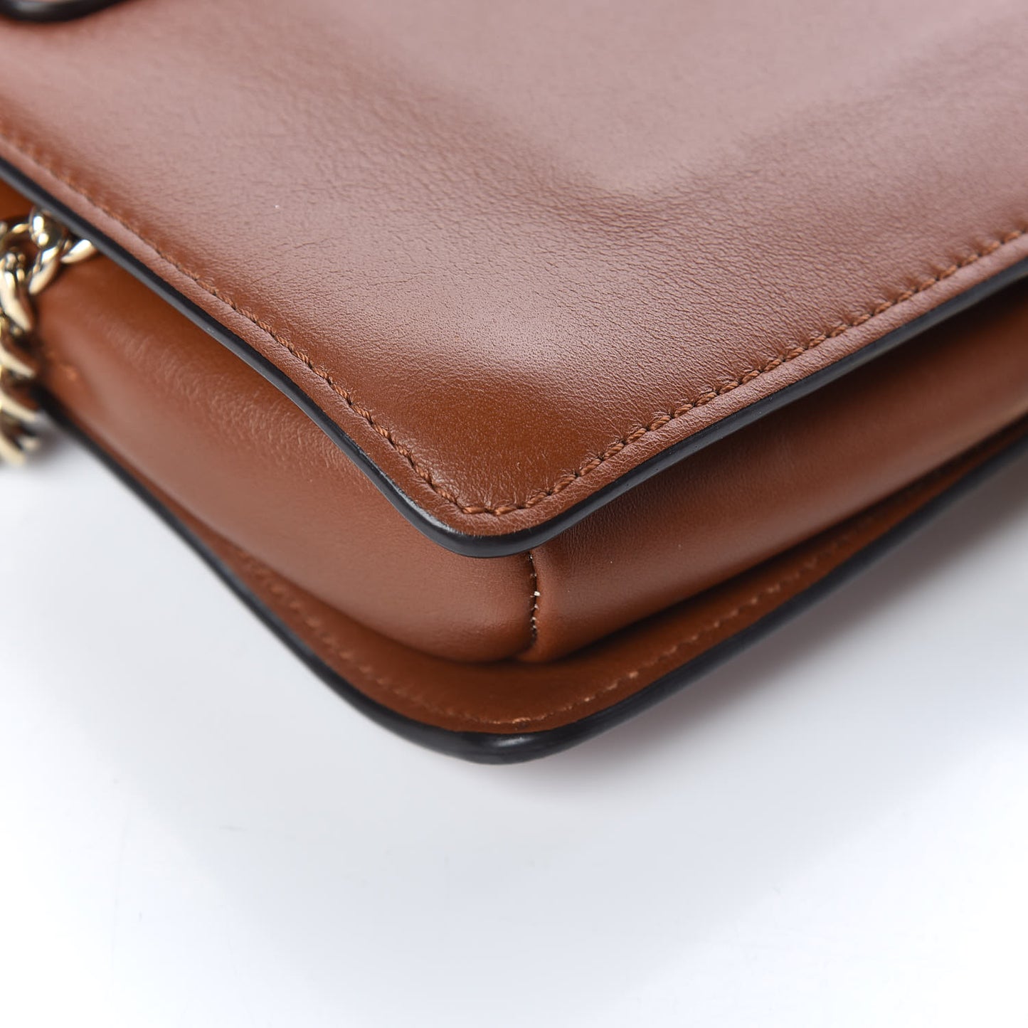 Suede Calfskin Small Faye Shoulder Bag Tobacco