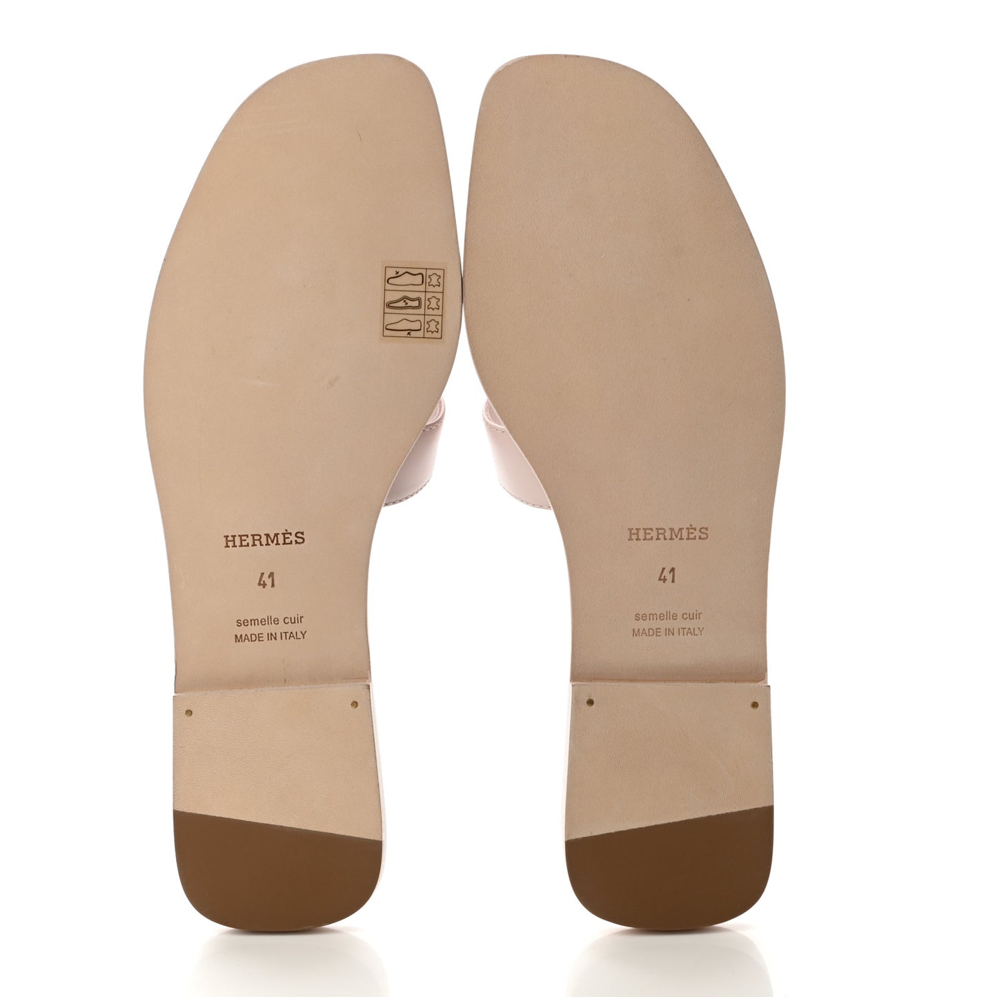 Box Calfskin Oran Sandals 41 Rose Pale