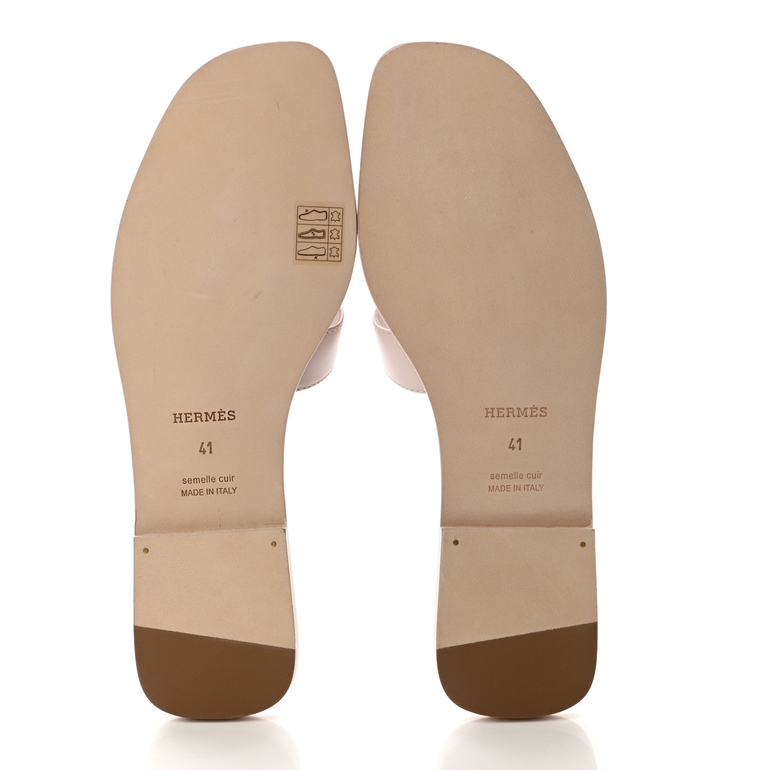 Hermes Box Calfskin Oran Sandals 41 Rose Pale 5 of 9