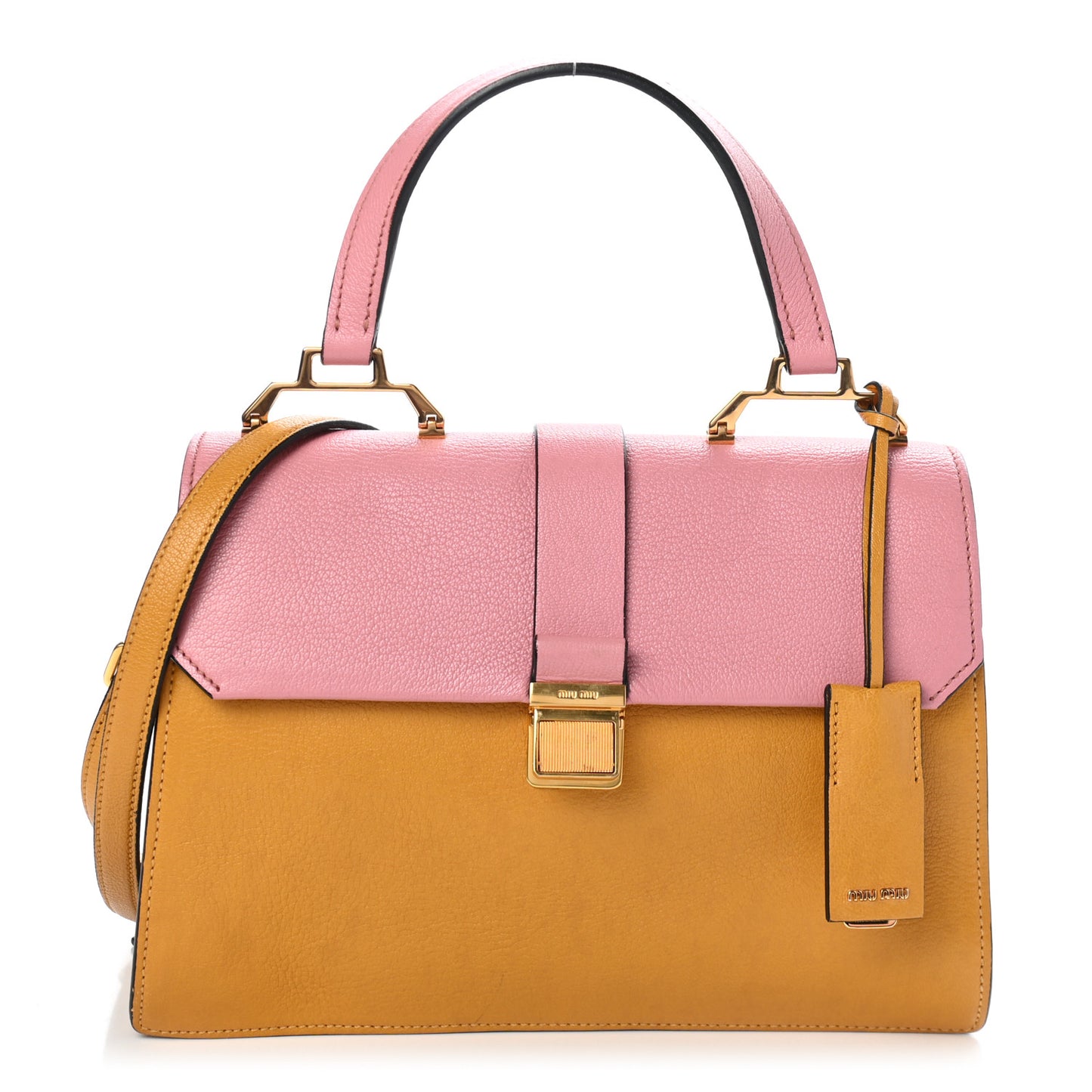 Goatskin Madras Top Handle Bag Rosa Soleil