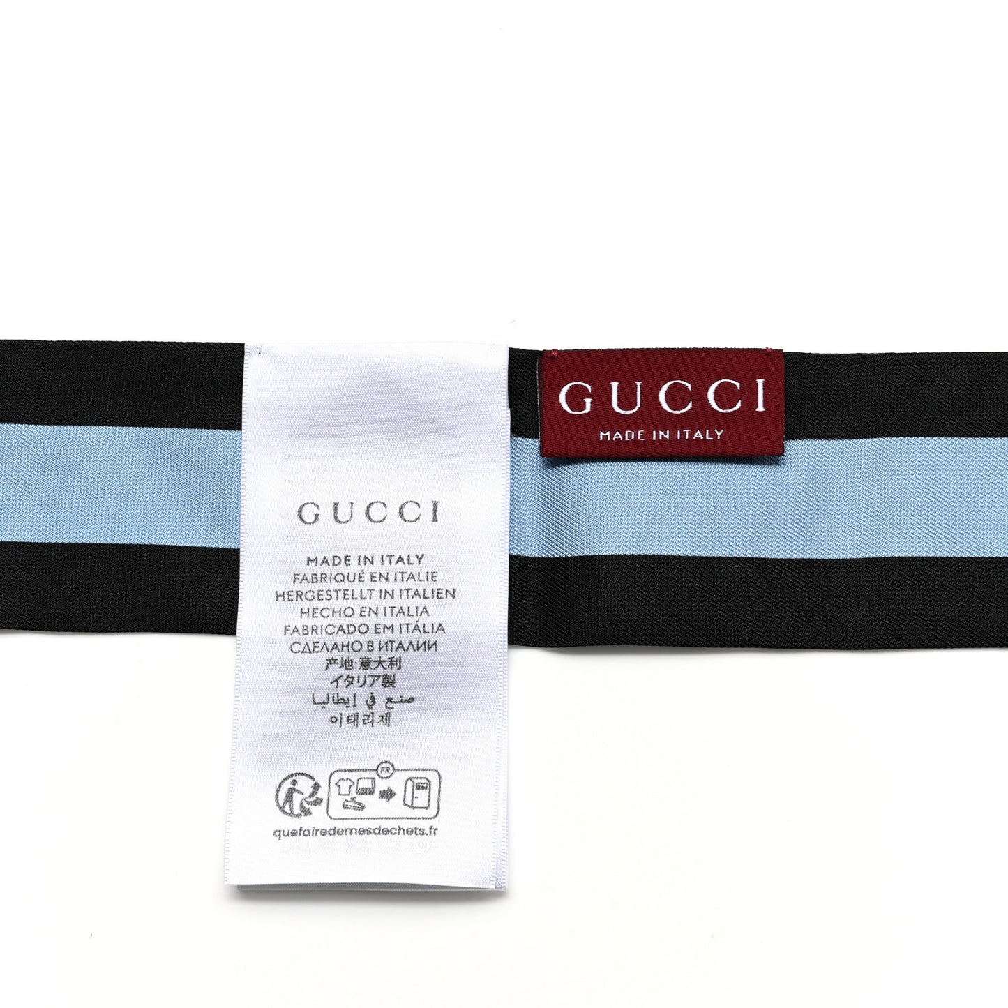 Silk Twill Floral Print Neck Bow Scarf Black Blue
