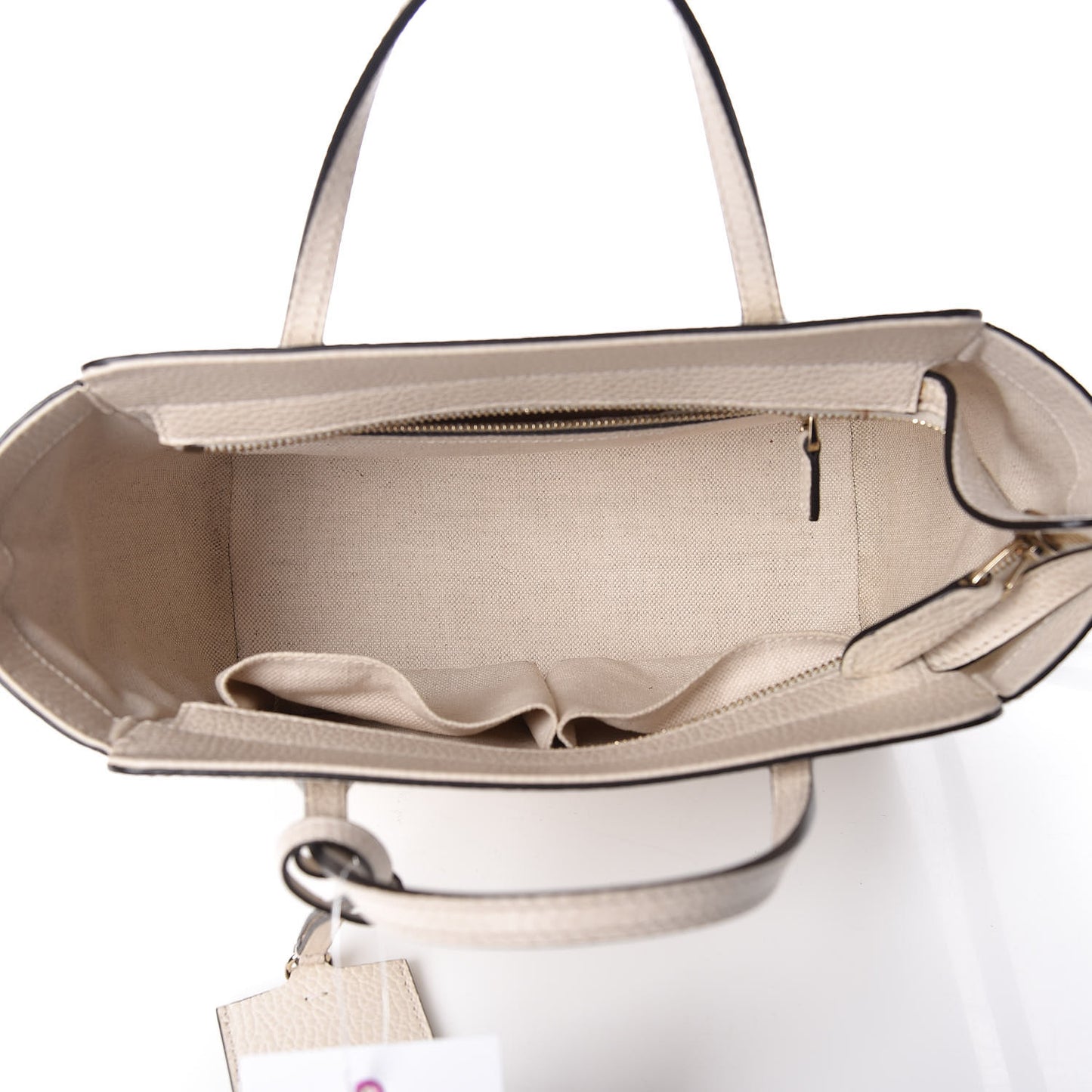 Dollar Calfskin Mini Swing Top Handle Bag Mystic White