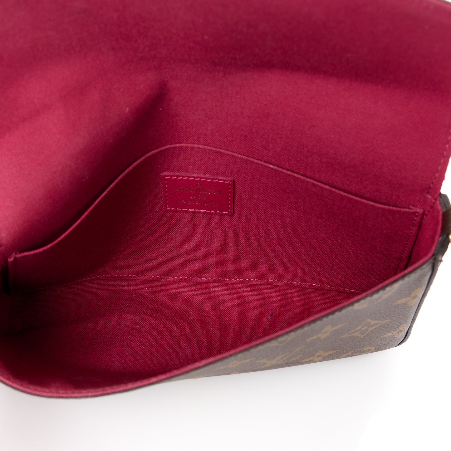Monogram Pochette Felicie Chain Wallet Fuchsia