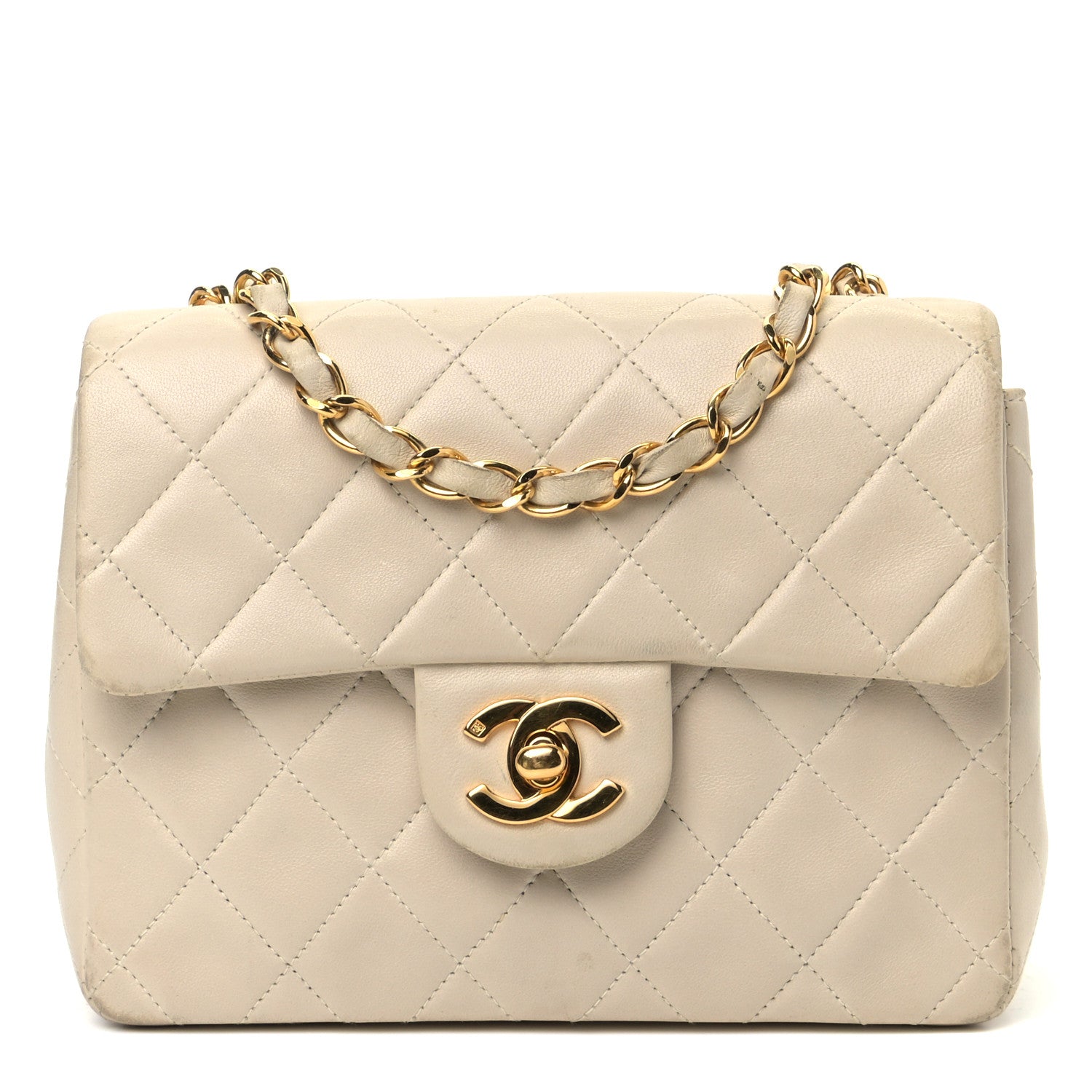 Chanel Lambskin Quilted Mini Square Flap Beige 1 of 5