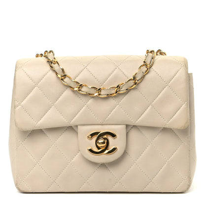 Chanel Lambskin Quilted Mini Square Flap Beige 1 of 5