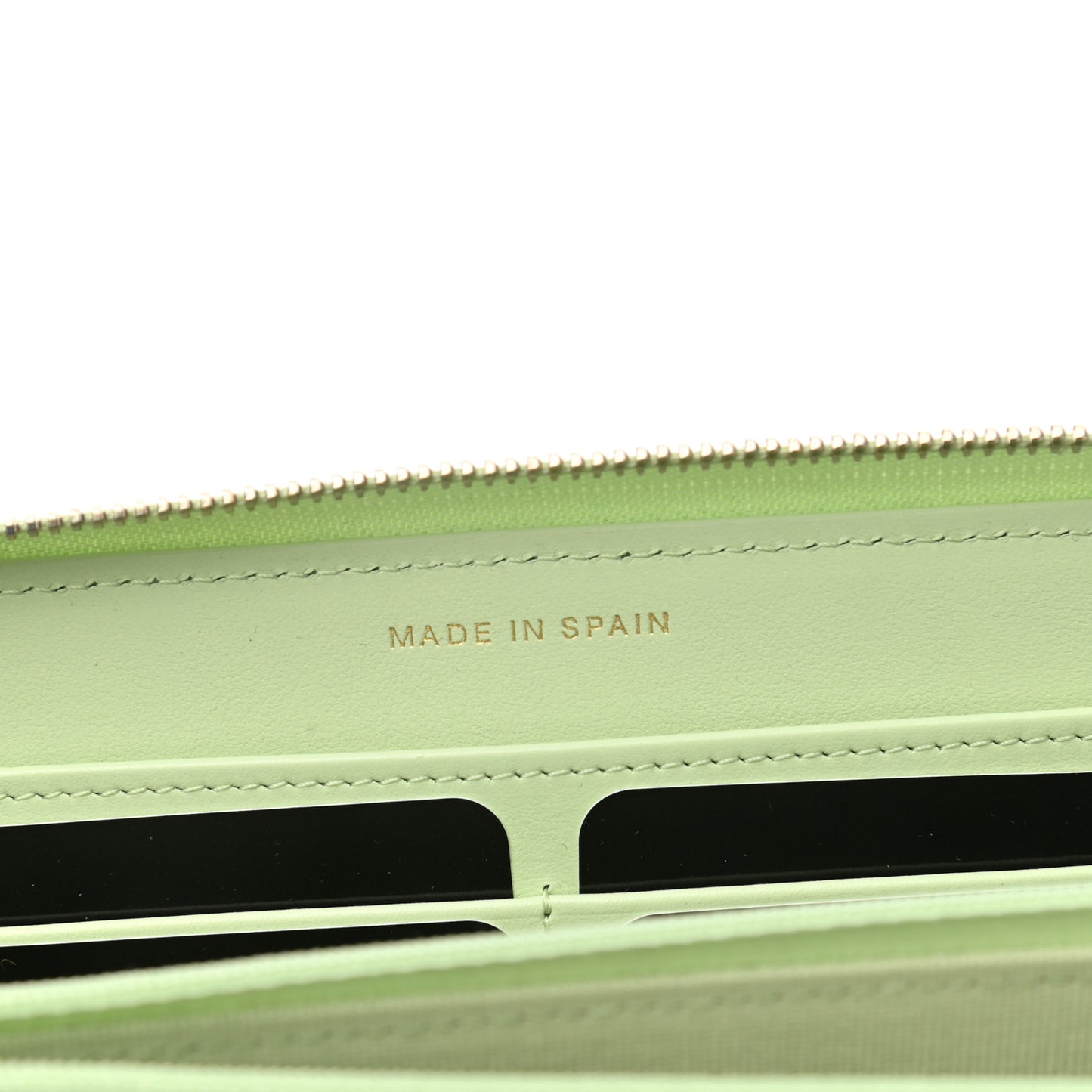 Caviar Quilted Zip Around Wallet Light Green