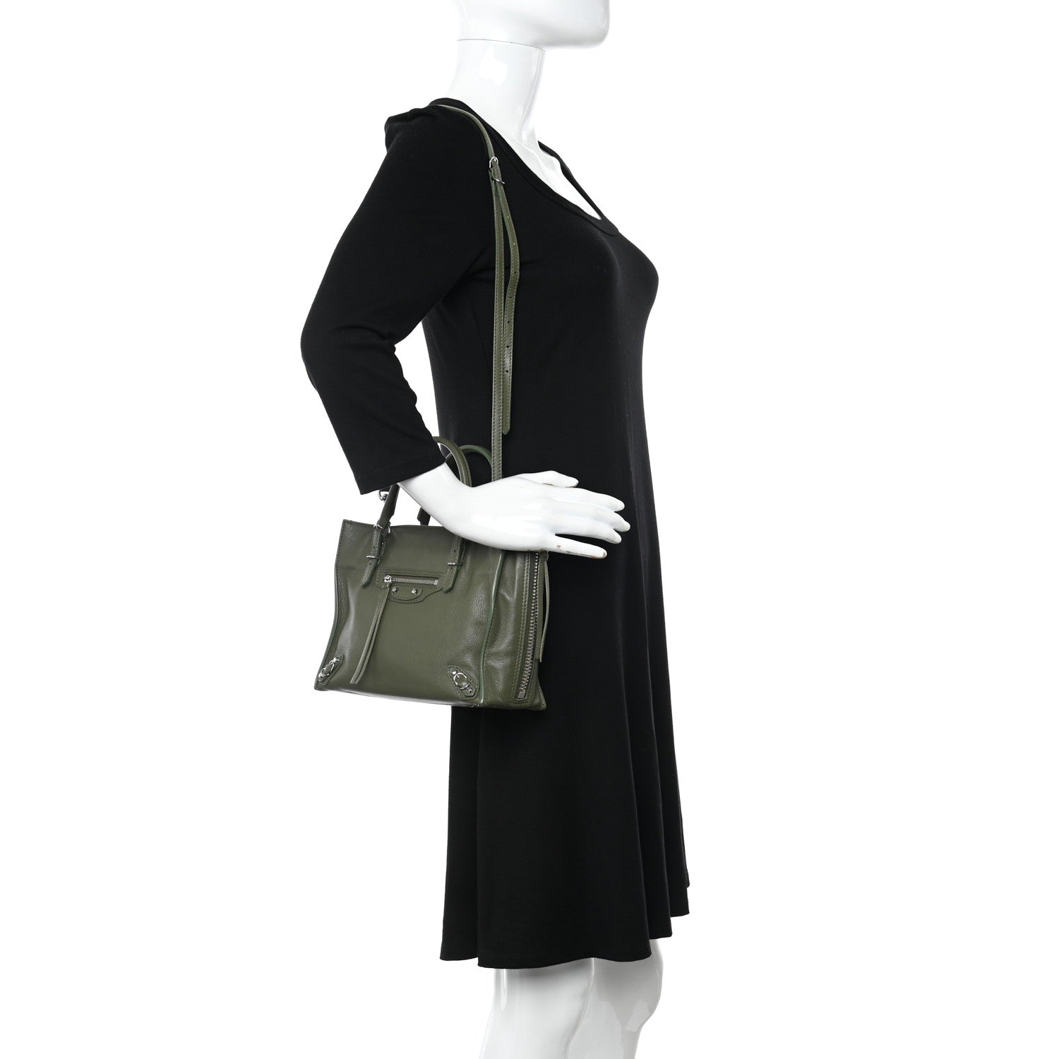 Balenciaga Calfskin Papier Mini A4 Tote Green 2 of 11