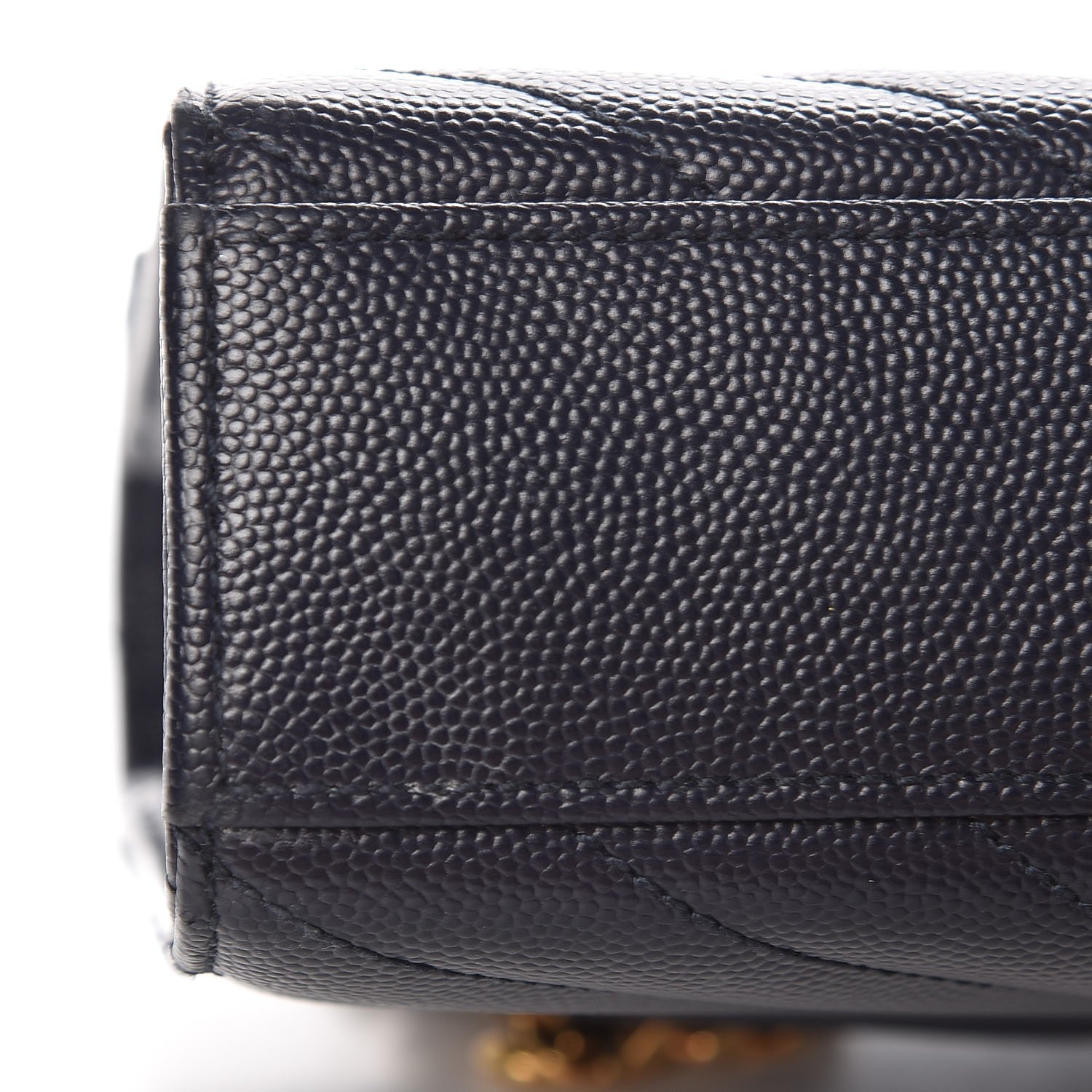 Saint Laurent Grain De Poudre Matelasse Chevron Medium Monogram Satchel Midnight Blue 8 of 8