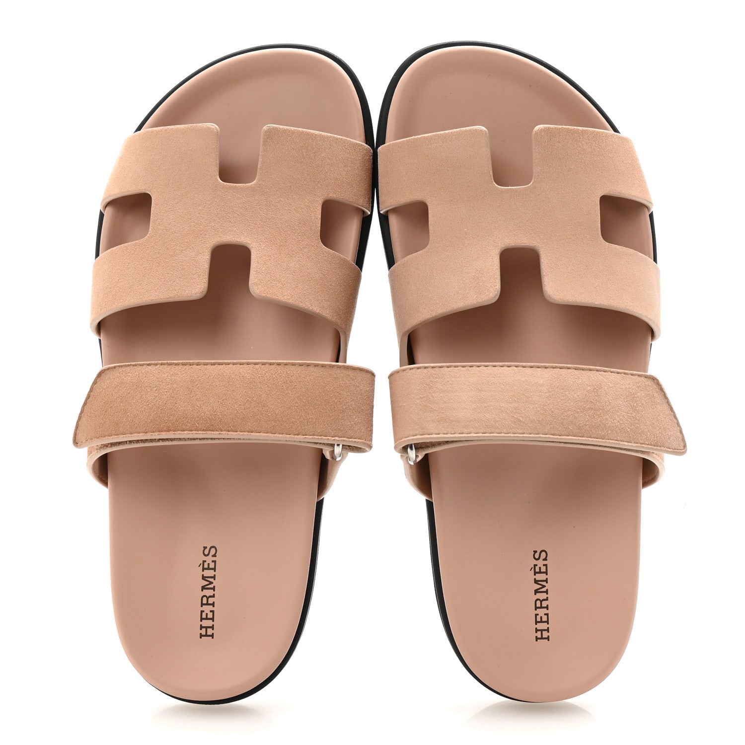 Hermes Suede Goatskin Womens Chypre Sandals 38 Nude 2 of 10