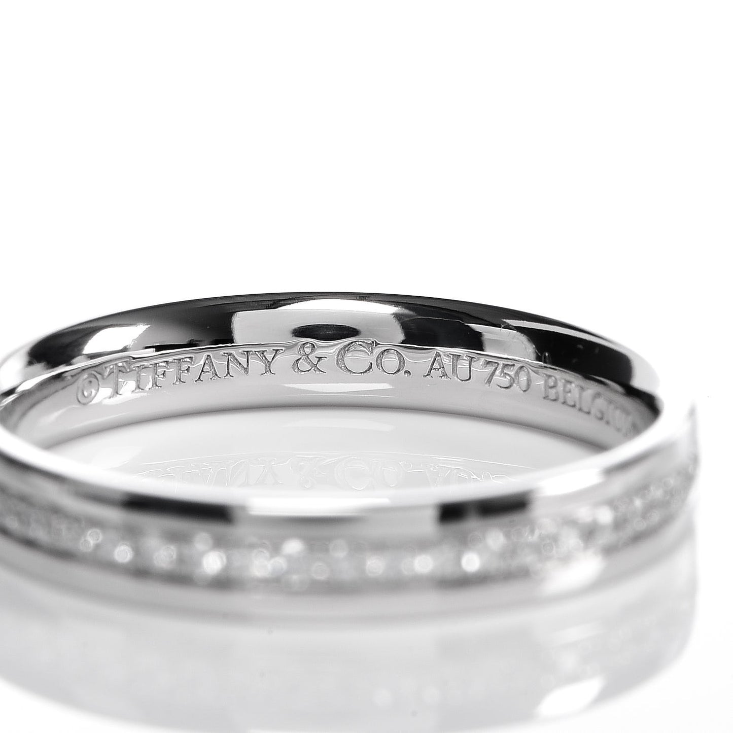 18K White Gold Diamond Metro Wedding Band Ring 49 5