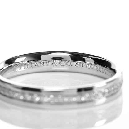 Tiffany 18K White Gold Diamond Metro Wedding Band Ring 49 5 4 of 5