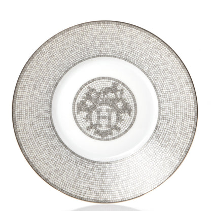 Hermes Porcelain Mosaique Au 24 Breakfast Cup And Saucer Set Of 2 Platine 18 of 27
