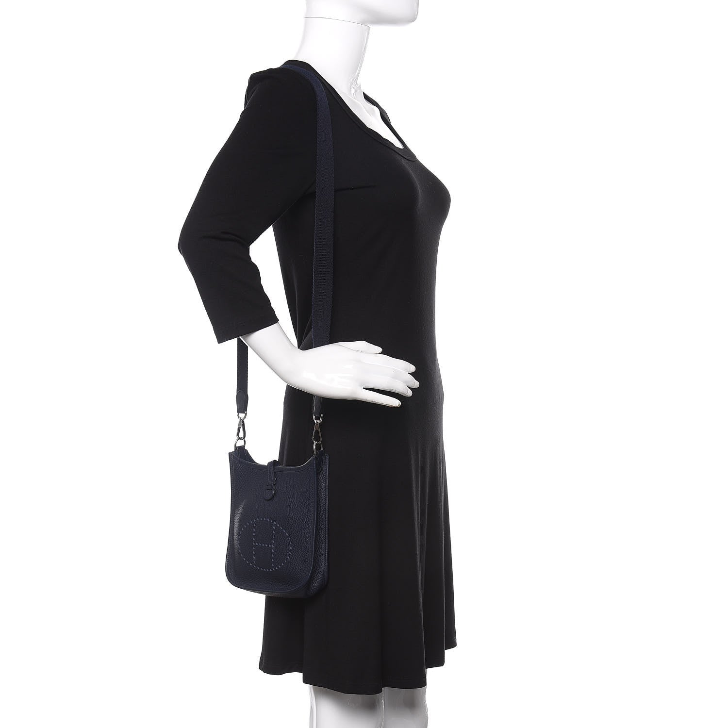 Hermes Taurillon Clemence Amazone Evelyne TPM Bleu Nuit Bleu Indigo 2 of 8