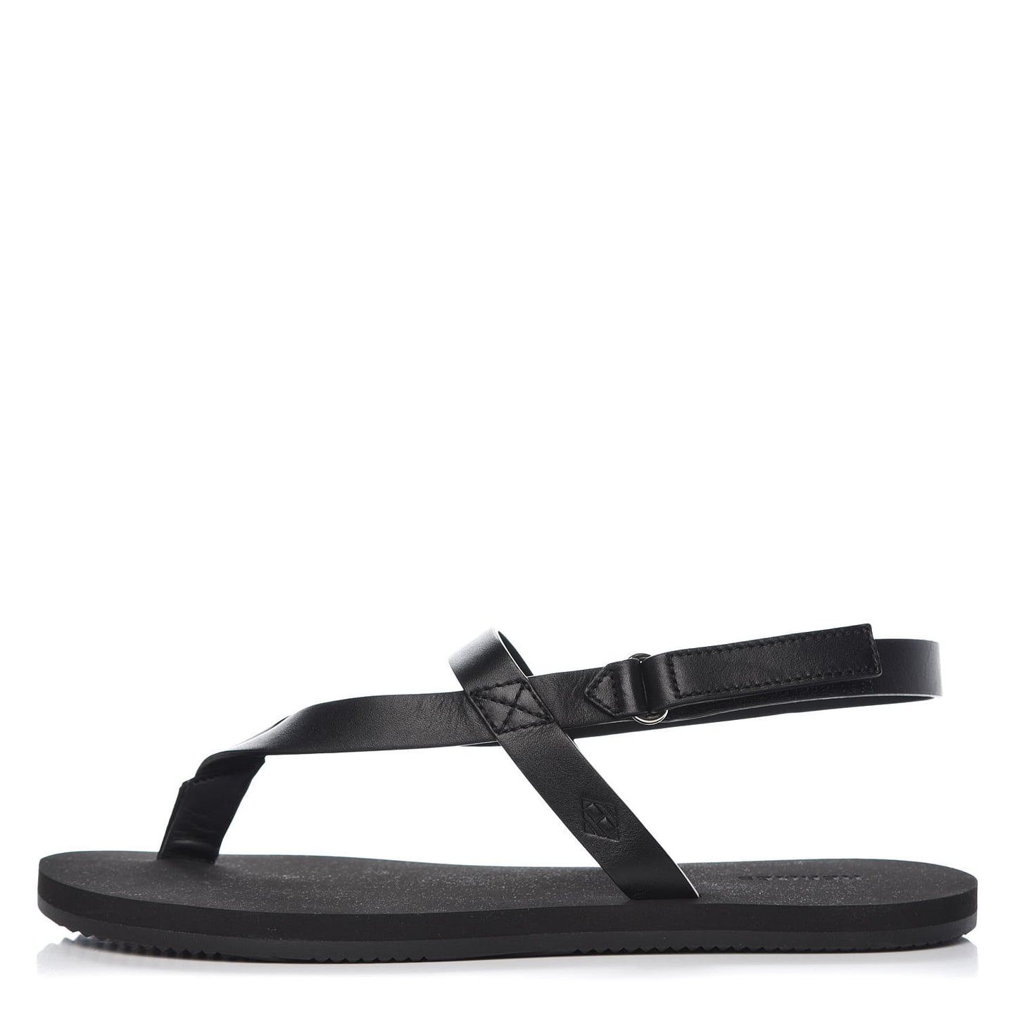 Calfskin Rubber Tahiti Sandals 39 Black