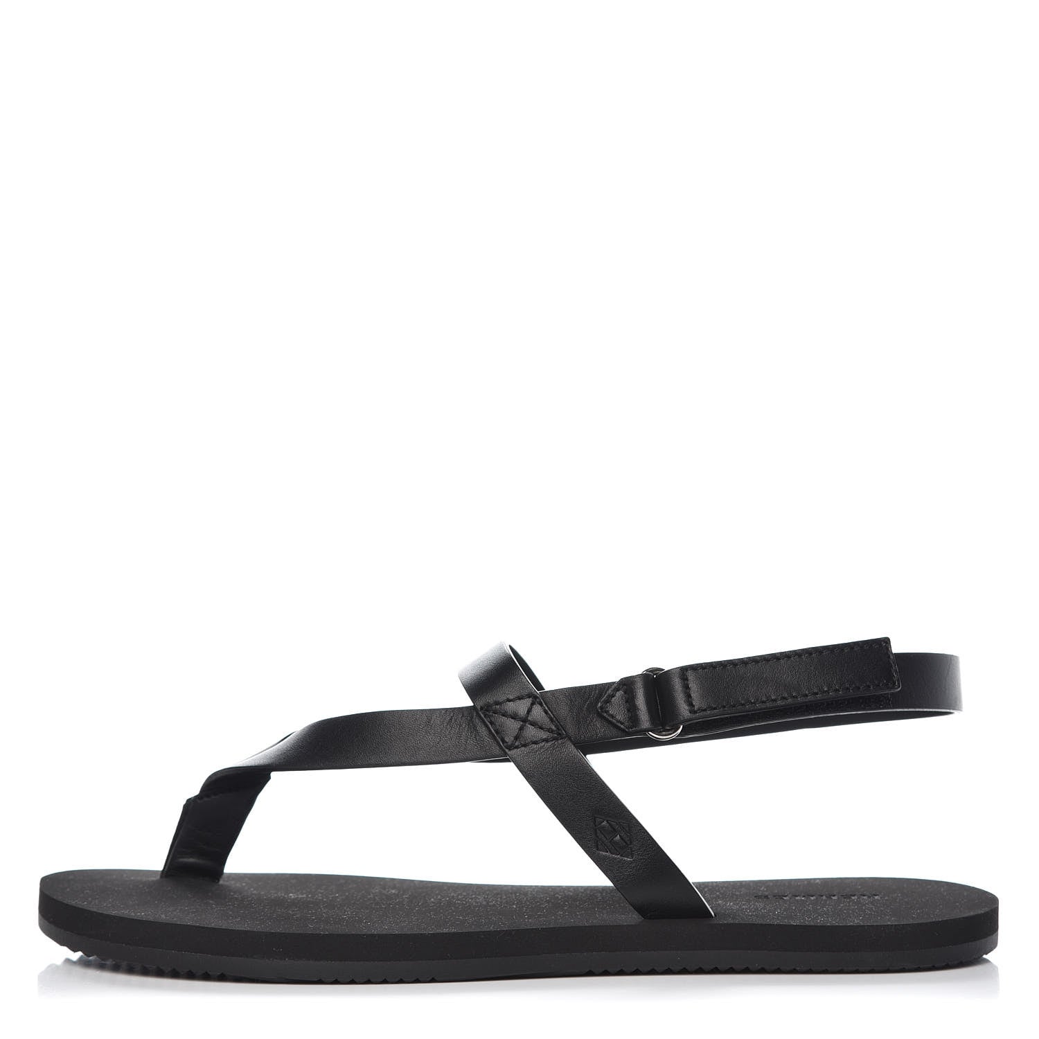 Hermes Calfskin Rubber Tahiti Sandals 39 Black 1 of 10