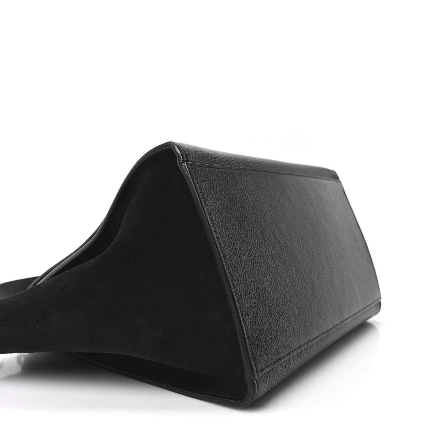 Celine Drummed Calfskin Suede Small Trapeze Black 9 of 10