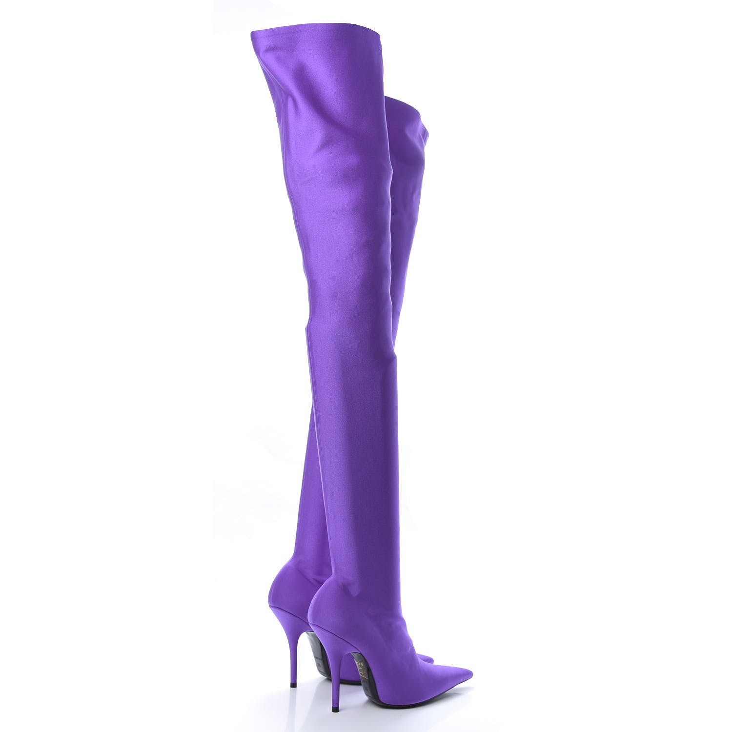 Balenciaga Spandex Pointed Toe Knife Thigh High Boots 36 Violet 4 of 7