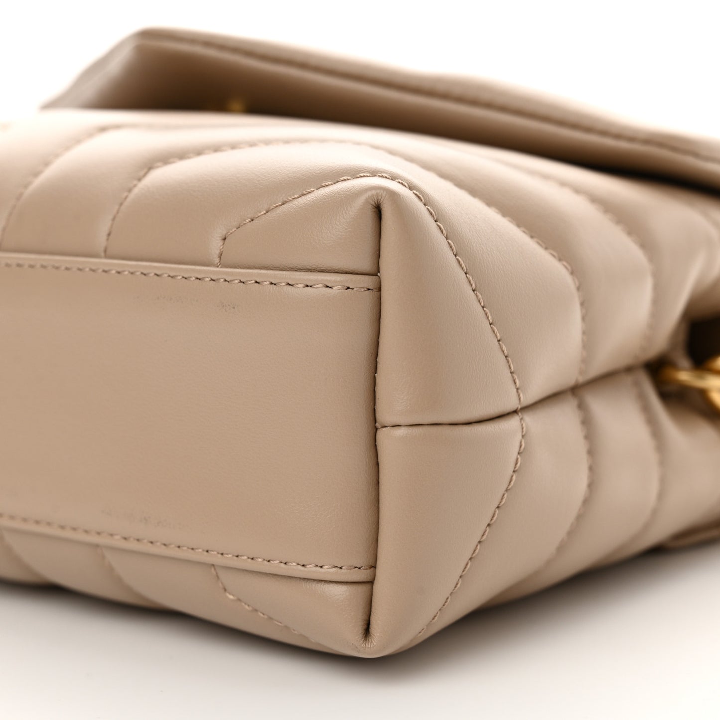 Calfskin Y Quilted Monogram Toy Loulou Crossbody Bag Dark Beige