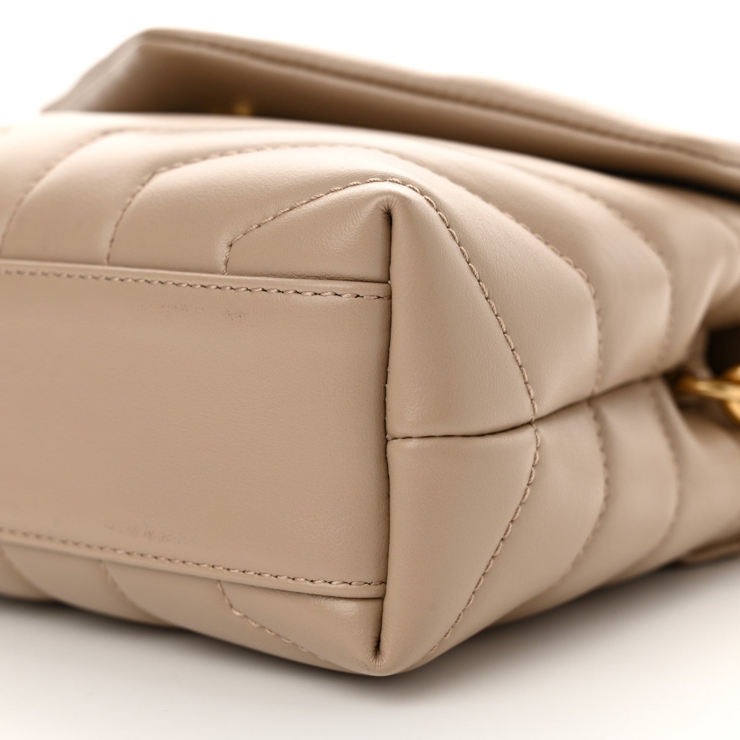 Saint Laurent Calfskin Y Quilted Monogram Toy Loulou Crossbody Bag Dark Beige 10 of 11