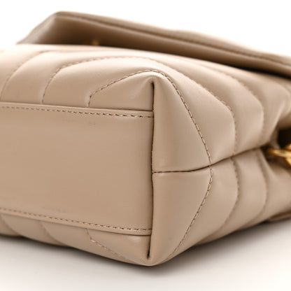 Saint Laurent Calfskin Y Quilted Monogram Toy Loulou Crossbody Bag Dark Beige 10 of 11