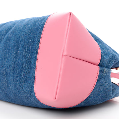 Gucci Denim Calfskin Denim Tote Pink 12 of 14