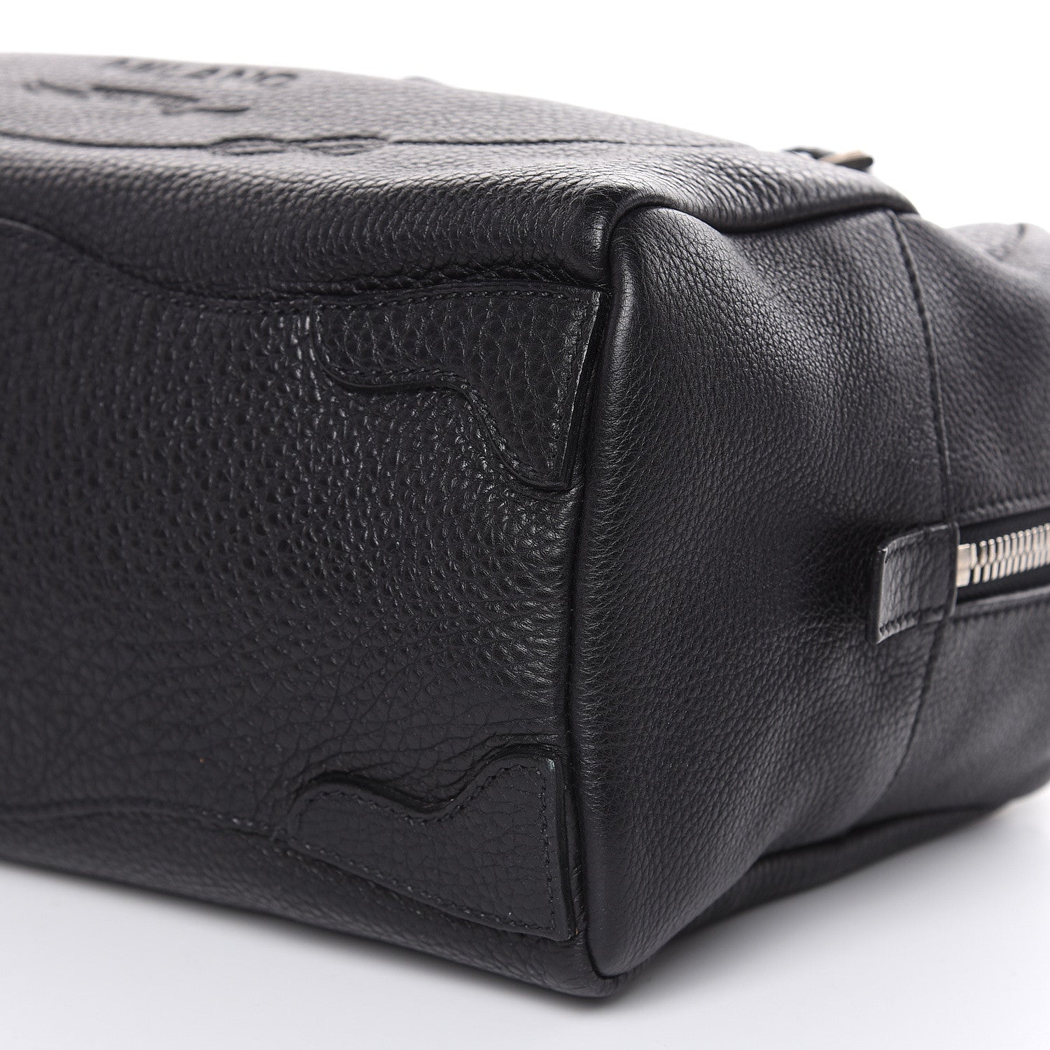 Prada Vitello Daino Embossed Logo Bowler Black 9 of 15