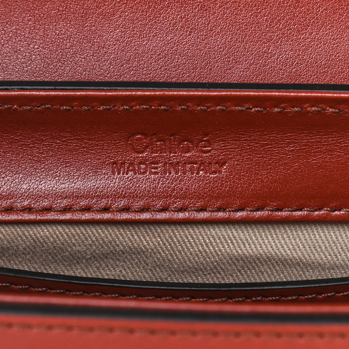 Shiny Calfskin Suede Mini C Bag Sepia Brown