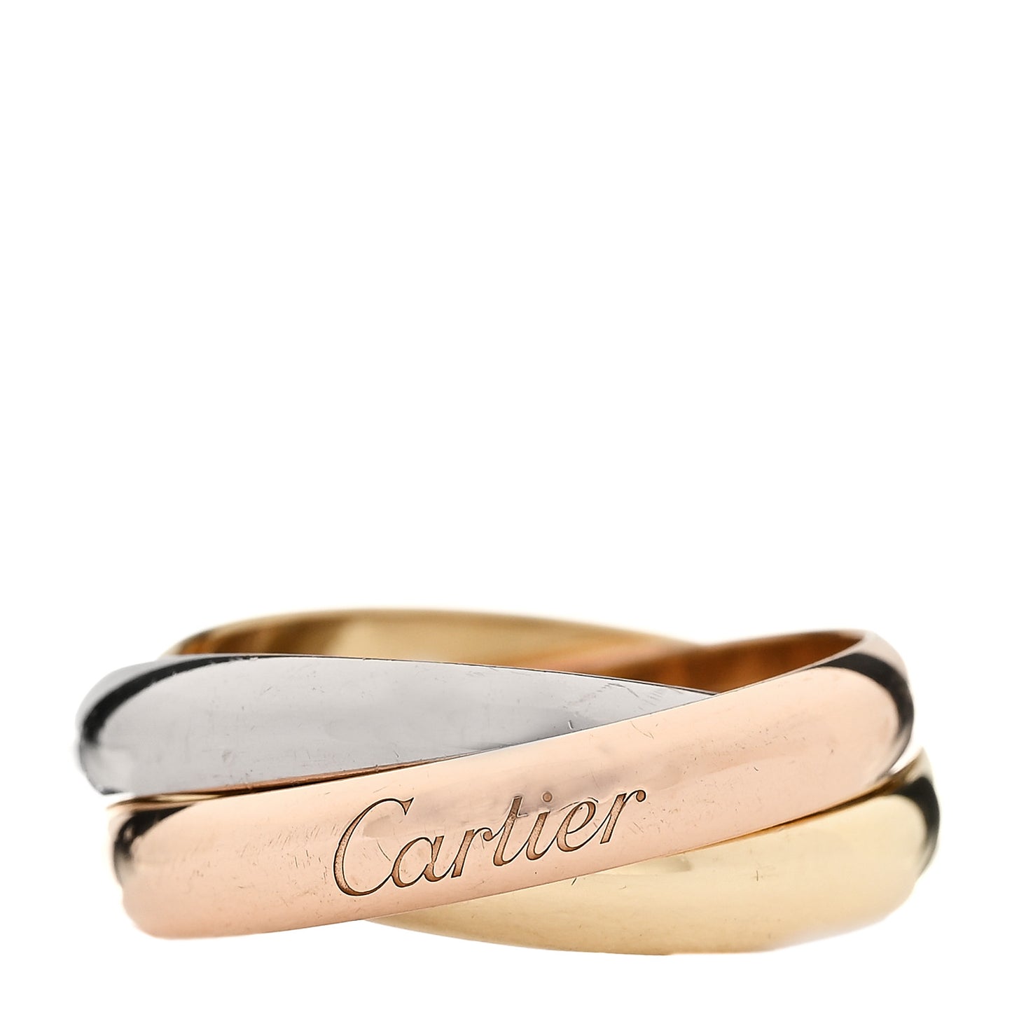 18K Pink Yellow White Gold Classic Trinity Ring 55 7.25