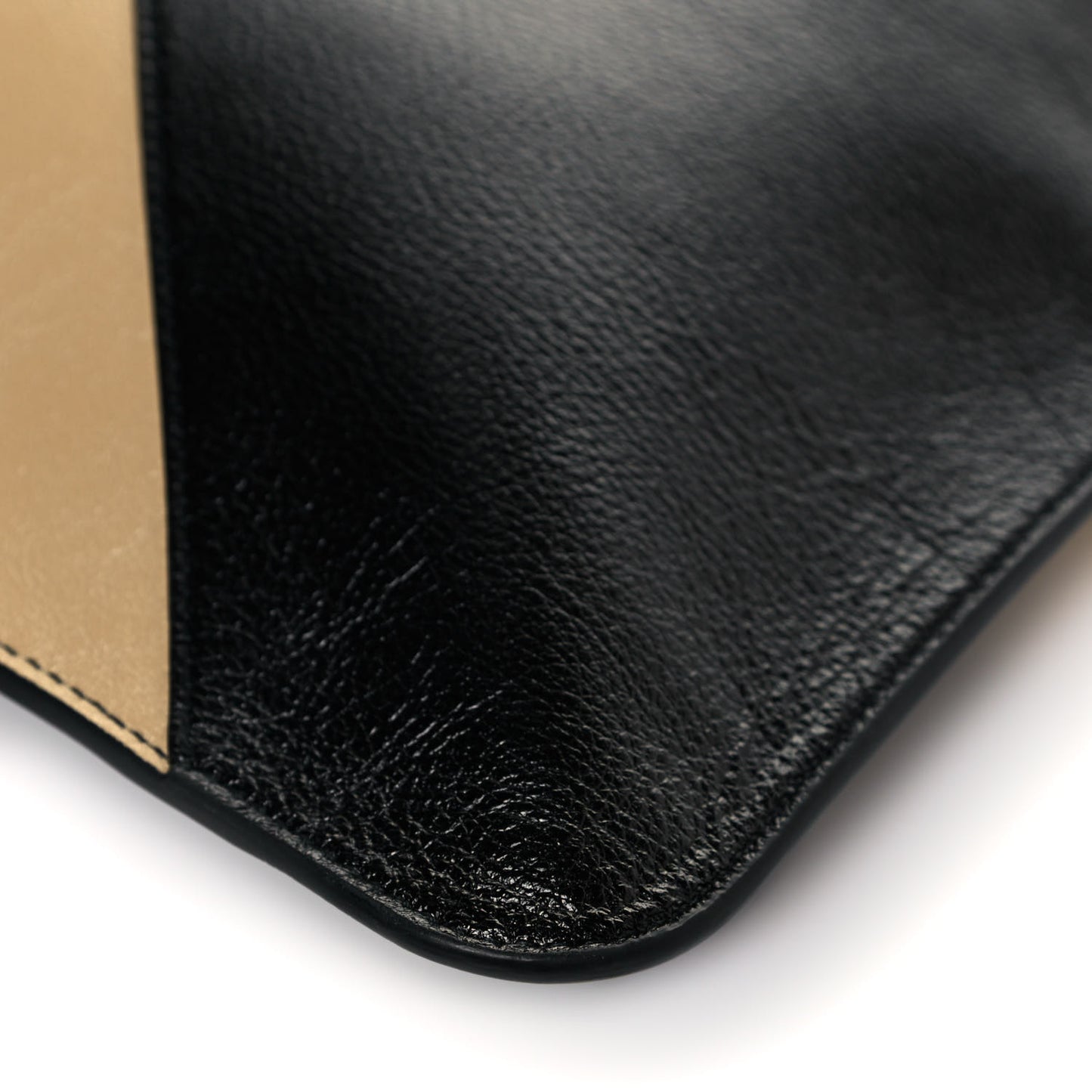 Smooth Calfskin Diagonal Striped Zumi Tote Black Beige