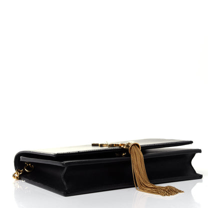 Saint Laurent Smooth Calfskin Classic Monogram Kate Tassel Chain Wallet Black 3 of 4