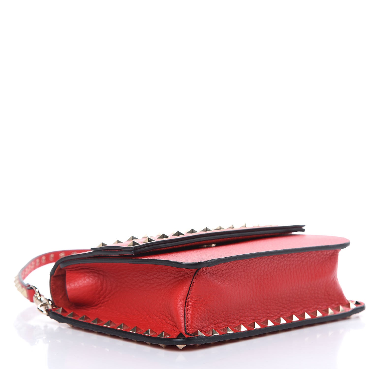 Valentino Garavani Pebbled Calfskin Rockstud Side Slip Crossbody Rouge Pur 4 of 9