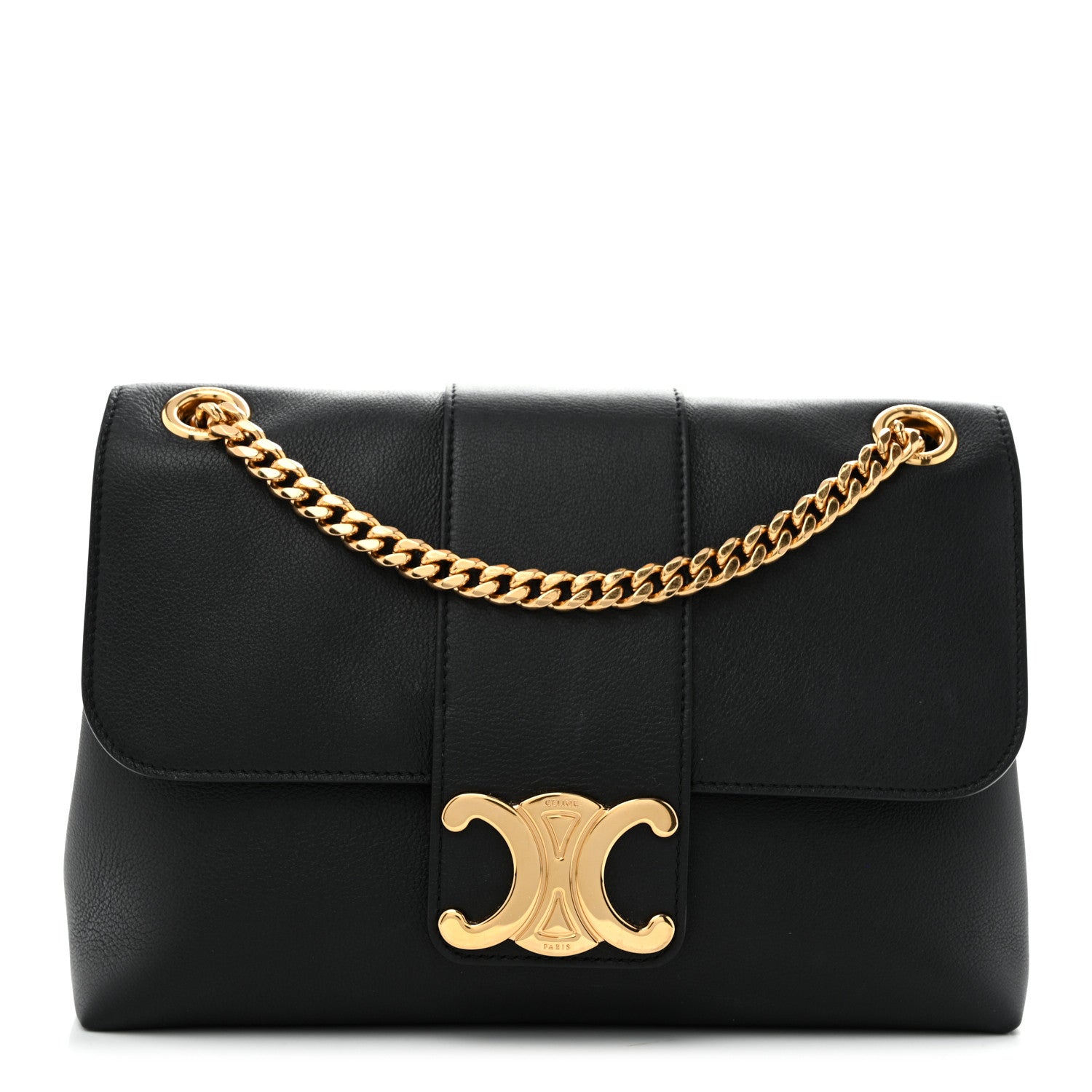 Celine Supple Calfskin Medium Victoire Black 1 of 13