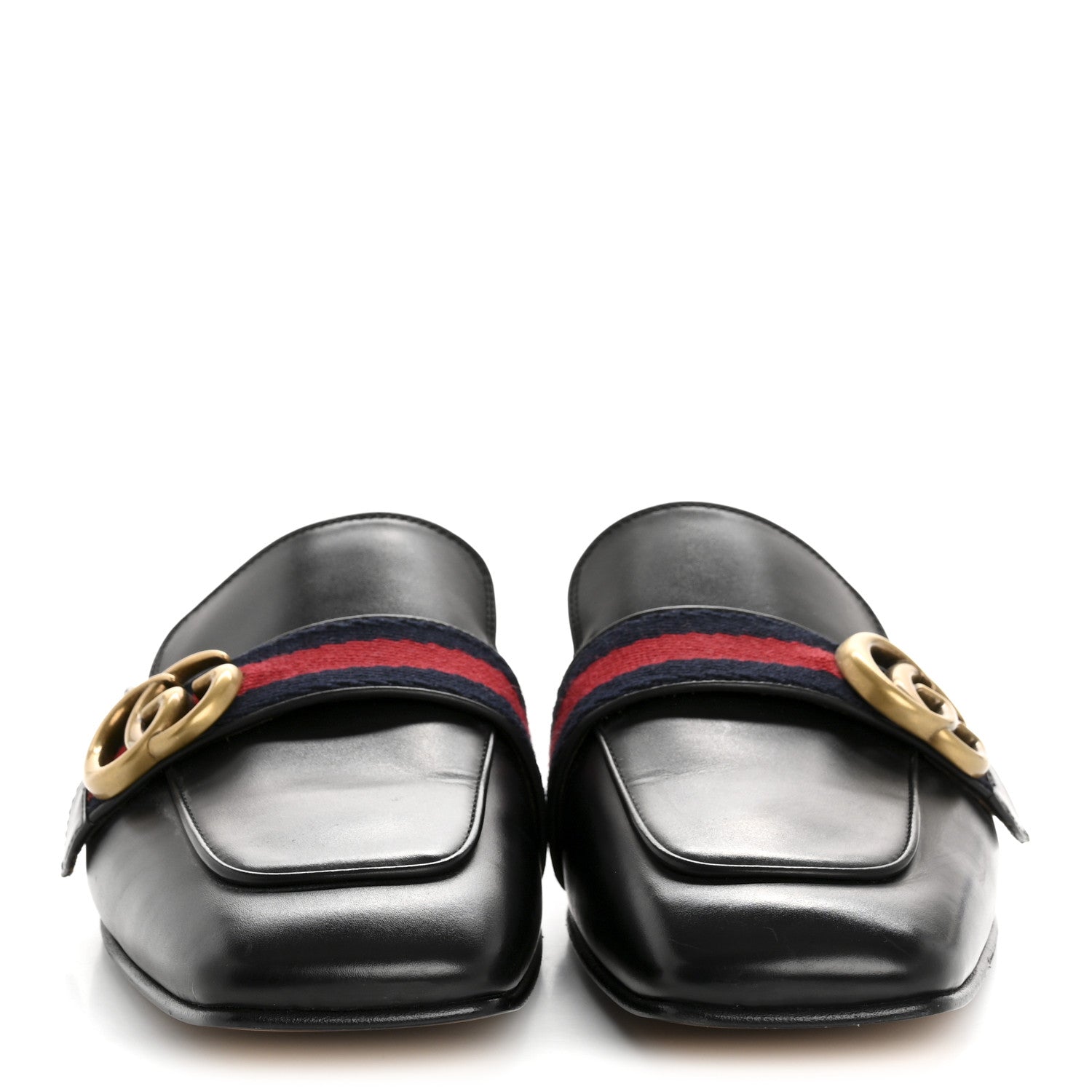 Gucci Calfskin Web Womens Peyton GG Slippers 39 Black 3 of 9