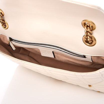 Gucci Calfskin Matelasse Studded Medium GG Marmont Shoulder Bag White 5 of 8