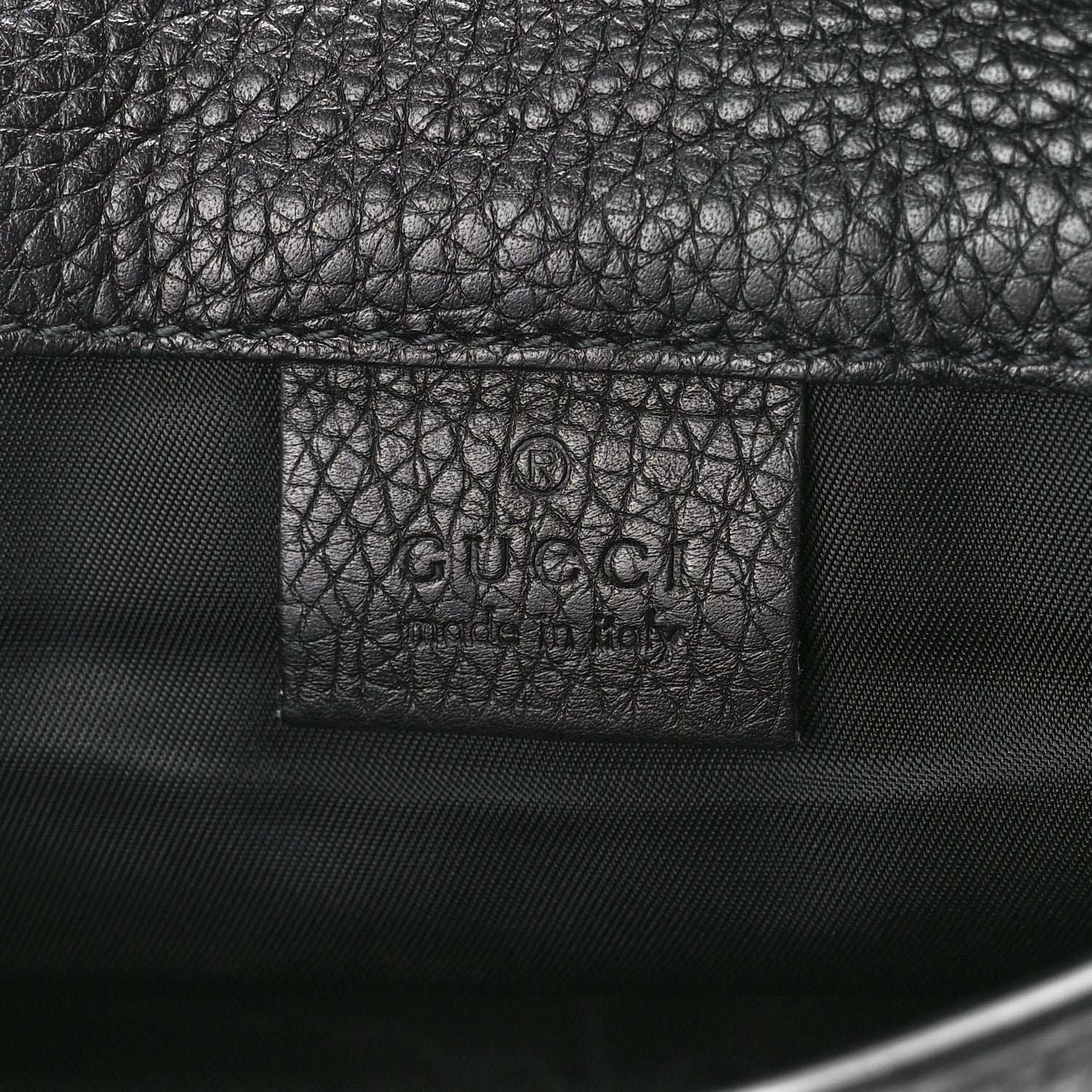 Gucci Pebbled Calfskin Soho Flap Belt Bag Black 6 of 11