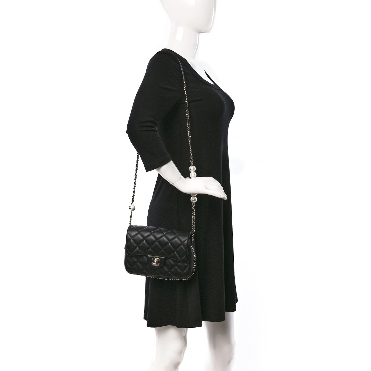 Lambskin Quilted Small My Precious Flap Black