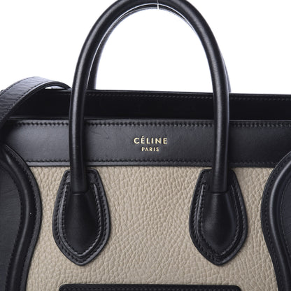 Celine Elephant Calfskin Suede Tri-color Nano Luggage Sand 10 of 11